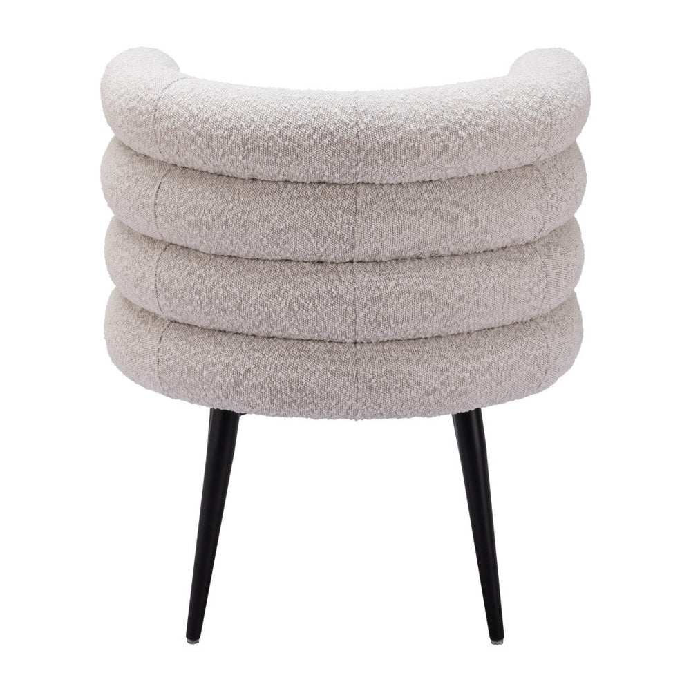 Gray And Black Faux Shearling And Wood And Steel Dining Arm Chair — view 7