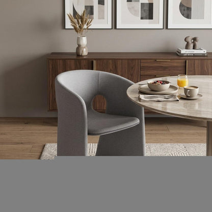 Gray Faux Leather Dining Arm Chair HomeRoots