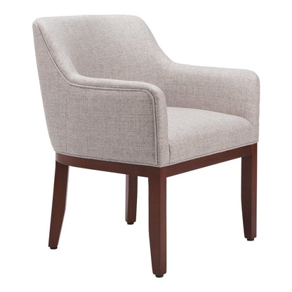 Gray And Brown Upholstery And Wood Dining Arm Chair HomeRoots