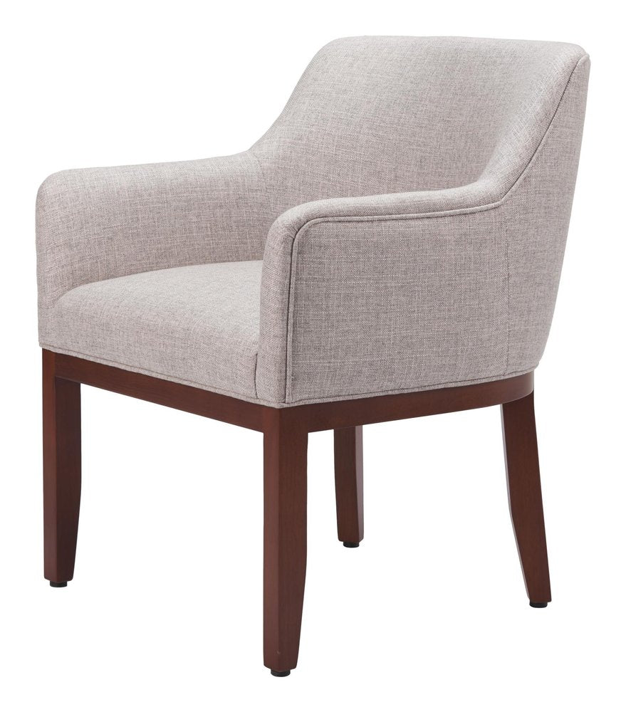 Gray And Brown Upholstery And Wood Dining Arm Chair HomeRoots