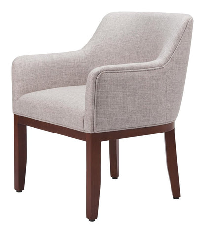 Gray And Brown Upholstery And Wood Dining Arm Chair HomeRoots