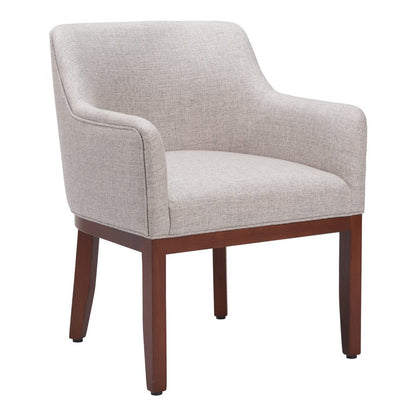 Gray And Brown Upholstery And Wood Dining Arm Chair HomeRoots