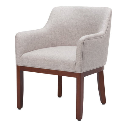 Gray And Brown Upholstery And Wood Dining Arm Chair HomeRoots