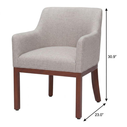 Gray And Brown Upholstery And Wood Dining Arm Chair HomeRoots
