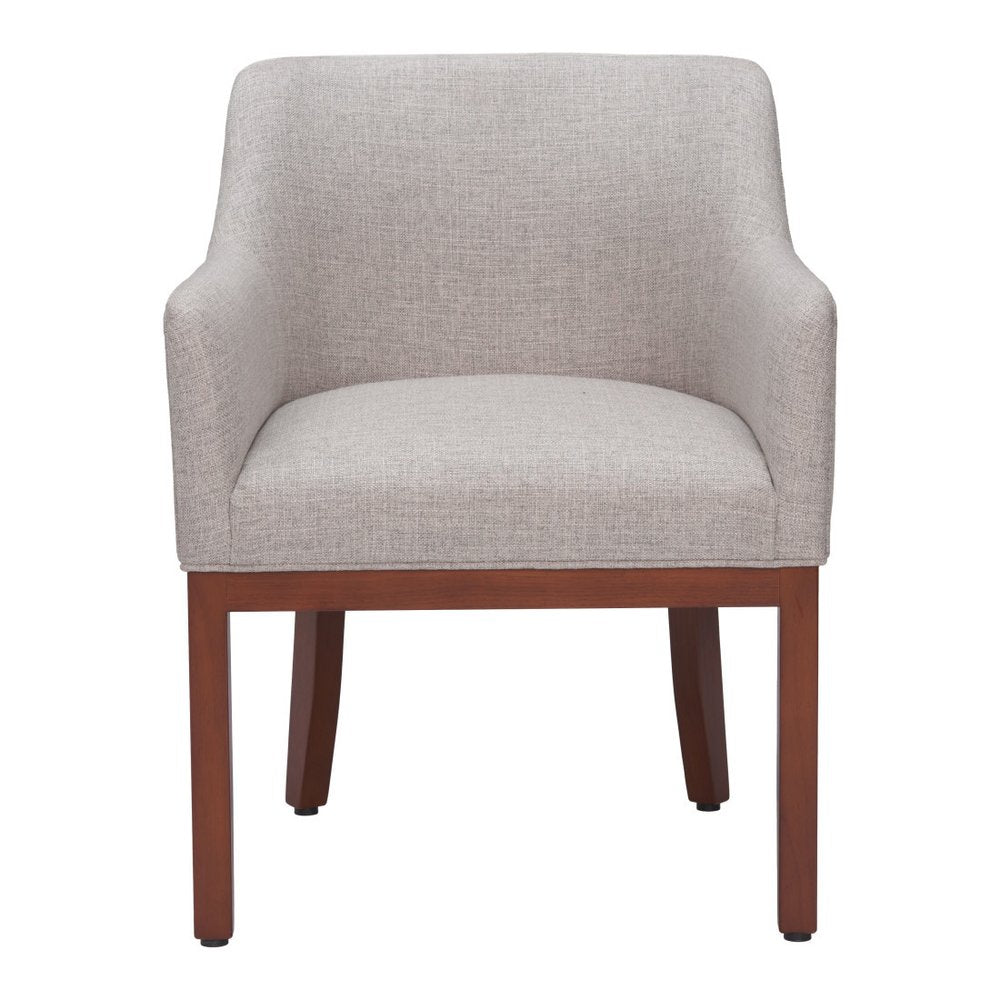 Gray And Brown Upholstery And Wood Dining Arm Chair HomeRoots