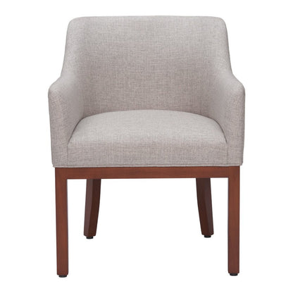 Gray And Brown Upholstery And Wood Dining Arm Chair HomeRoots