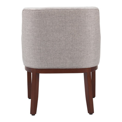 Gray And Brown Upholstery And Wood Dining Arm Chair HomeRoots