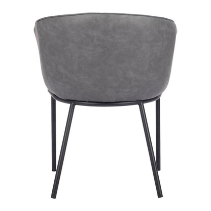 Gray And Black And Gray Faux Leather Dining Arm Chair HomeRoots