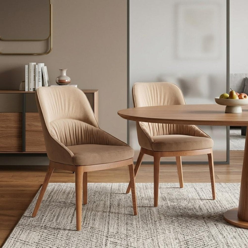 Set of Two Slate Gray And Natural Faux Leather And Steel Dining Side Chairs — view 12