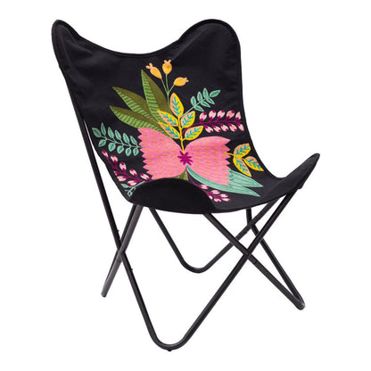 26" Black Tropical Butterfly Chair HomeRoots
