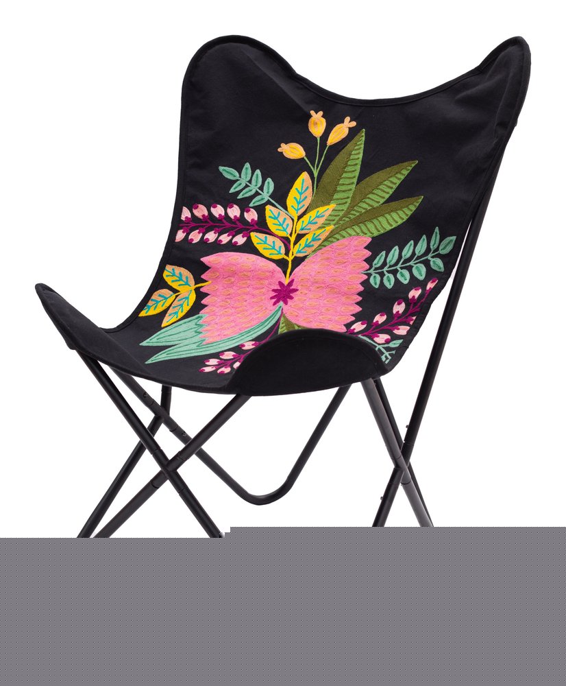 26" Black Tropical Butterfly Chair HomeRoots