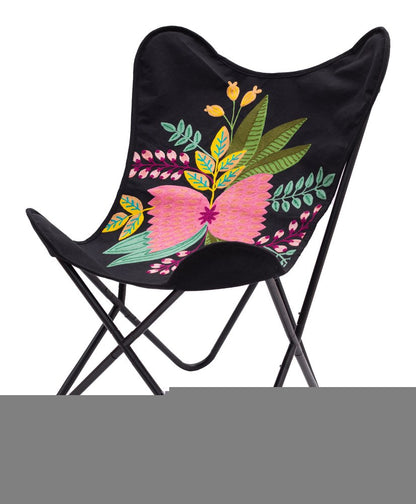26" Black Tropical Butterfly Chair HomeRoots