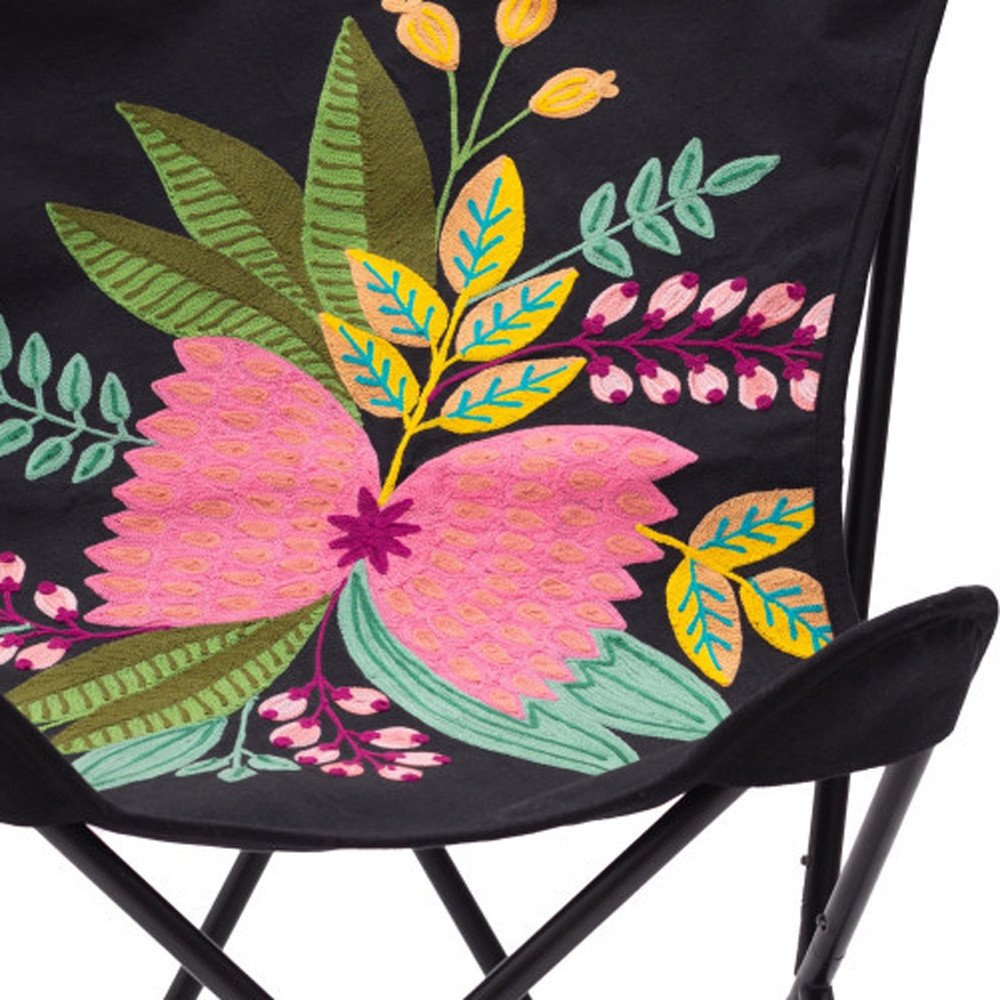 26" Black Tropical Butterfly Chair HomeRoots