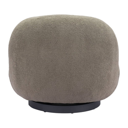30" Khaki And Black Faux Shearling And Upholstered Slipper Chair HomeRoots