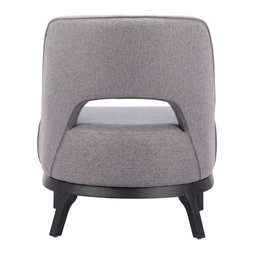 26" Gray And Black Upholstered Lounge Chair HomeRoots