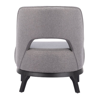 26" Gray And Black Upholstered Lounge Chair HomeRoots