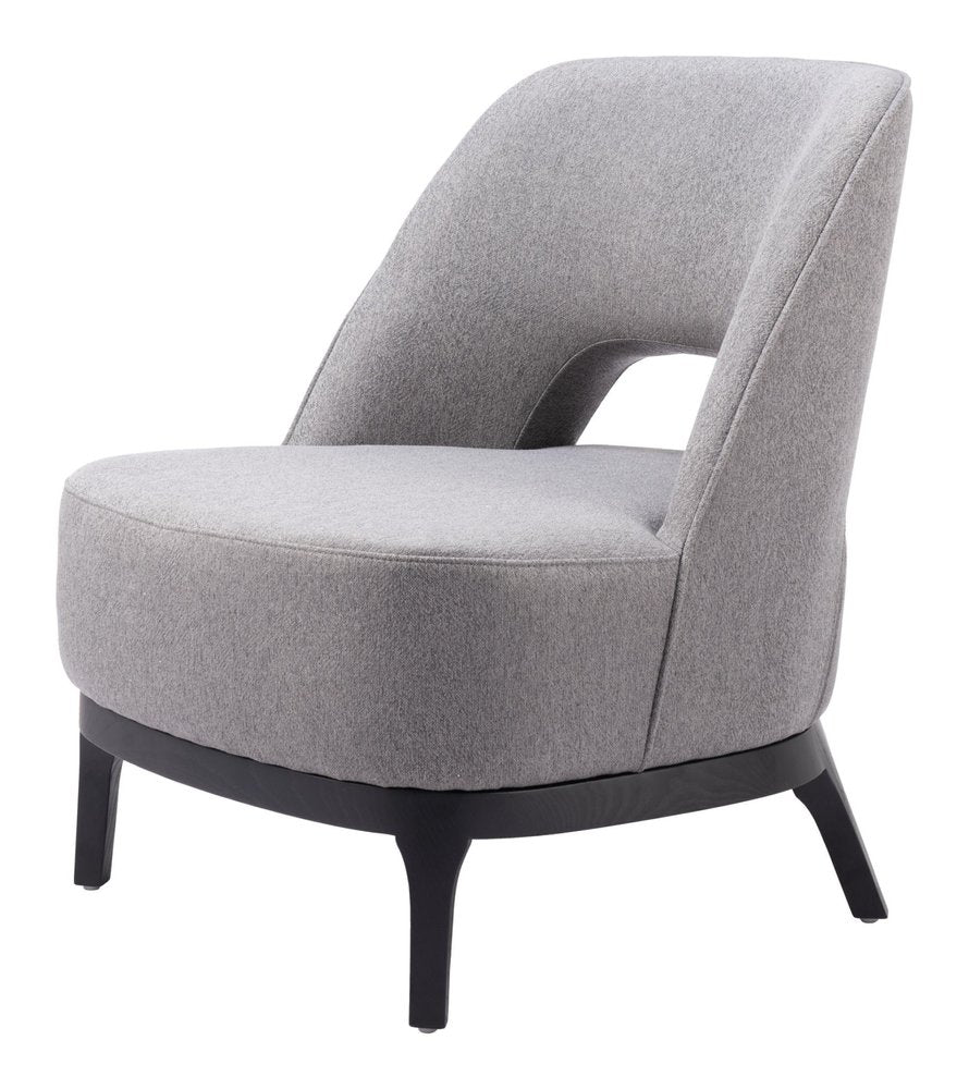 26" Gray And Black Upholstered Lounge Chair HomeRoots
