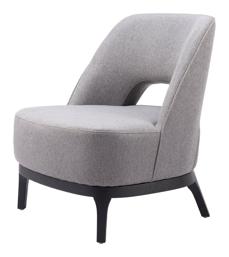 26" Gray And Black Upholstered Lounge Chair HomeRoots