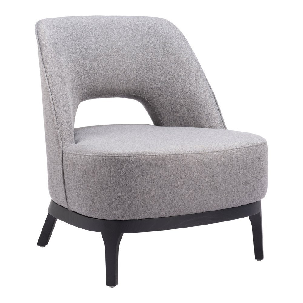 26" Gray And Black Upholstered Lounge Chair HomeRoots