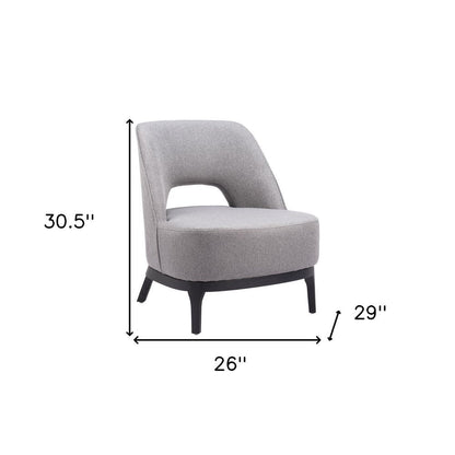 26" Gray And Black Upholstered Lounge Chair HomeRoots