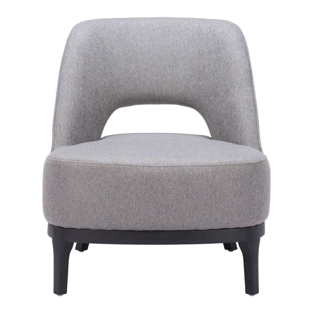 26" Gray And Black Upholstered Lounge Chair HomeRoots
