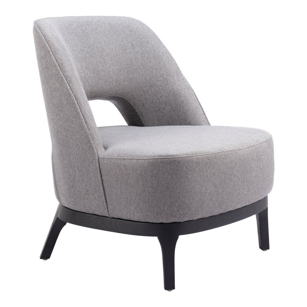 26" Gray And Black Upholstered Lounge Chair HomeRoots