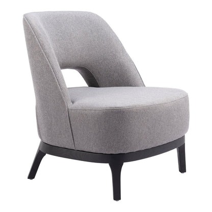 26" Gray And Black Upholstered Lounge Chair HomeRoots