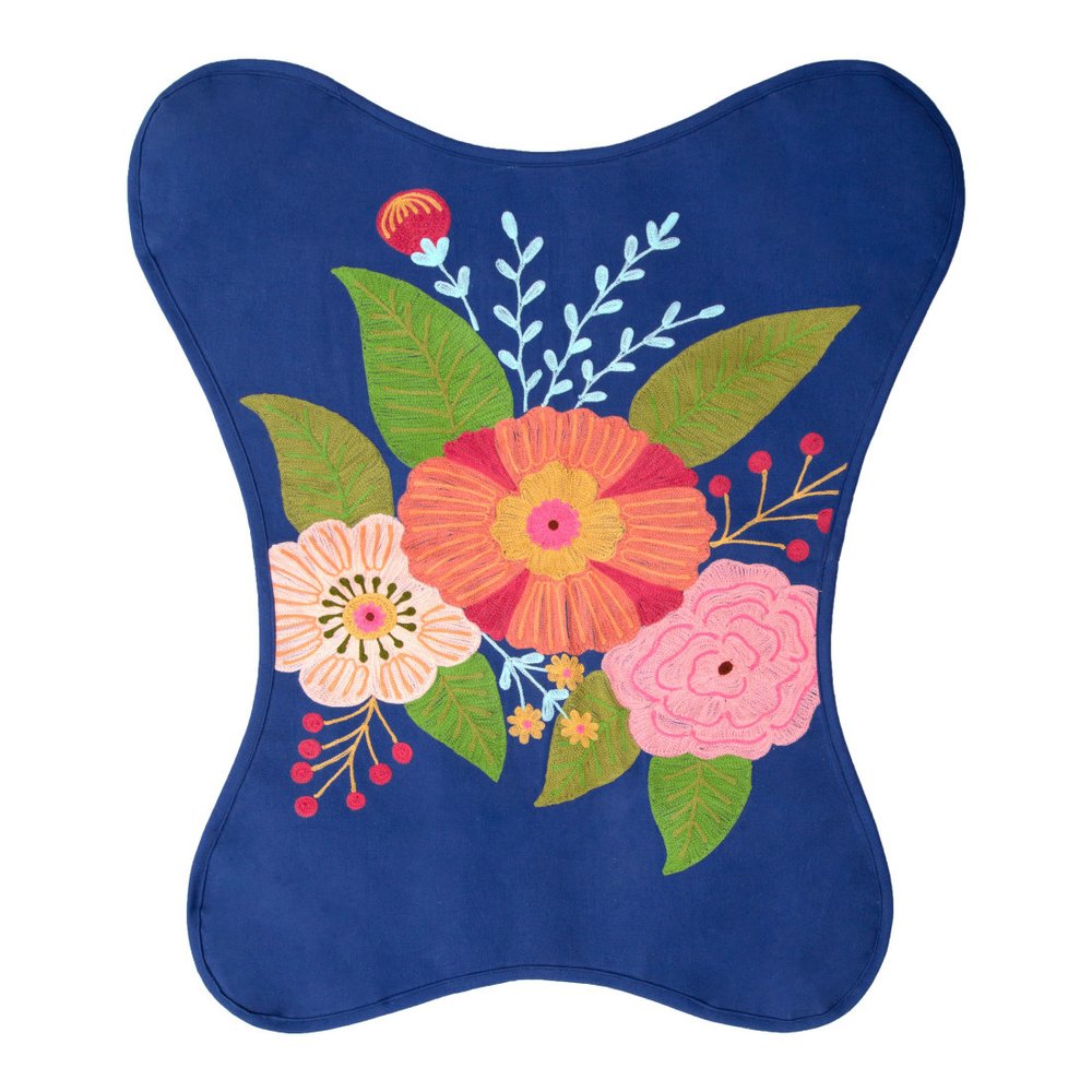 26" Blue And Black Tropical Butterfly Chair HomeRoots