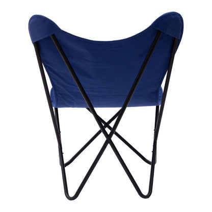 26" Blue And Black Tropical Butterfly Chair HomeRoots