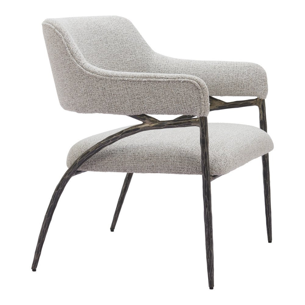 28" Gray And Black Upholstered Arm Chair HomeRoots