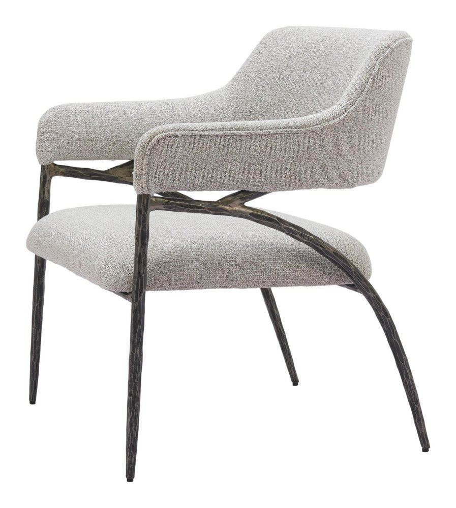 28" Gray And Black Upholstered Arm Chair HomeRoots