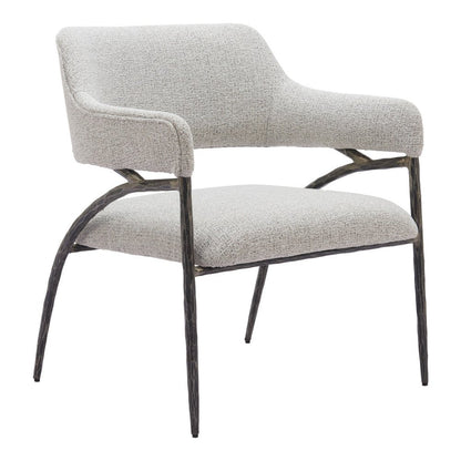 28" Gray And Black Upholstered Arm Chair HomeRoots