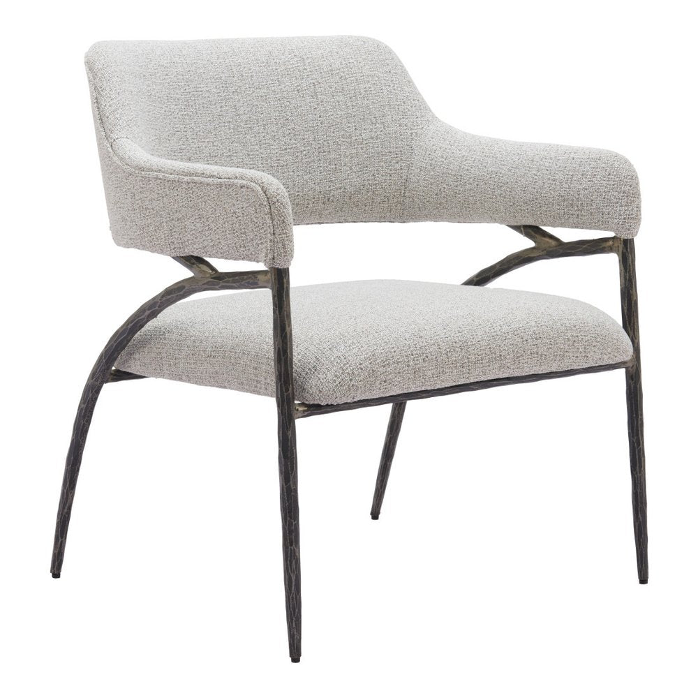28" Gray And Black Upholstered Arm Chair HomeRoots