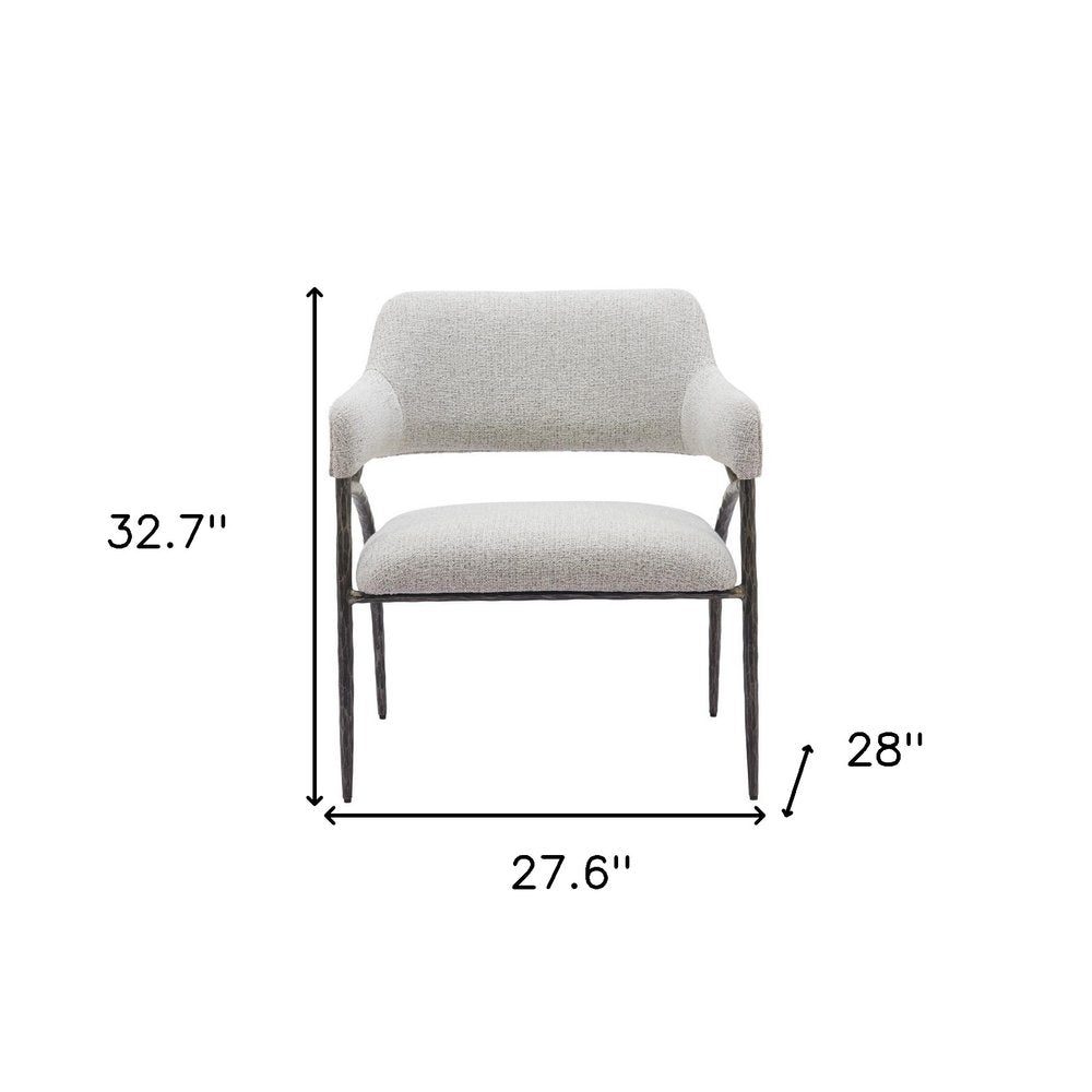 28" Gray And Black Upholstered Arm Chair HomeRoots