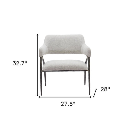 28" Gray And Black Upholstered Arm Chair HomeRoots