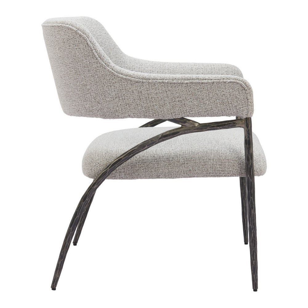 28" Gray And Black Upholstered Arm Chair HomeRoots