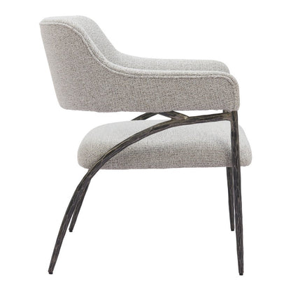 28" Gray And Black Upholstered Arm Chair HomeRoots