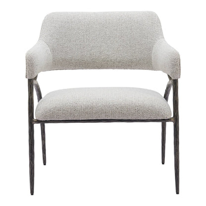 28" Gray And Black Upholstered Arm Chair HomeRoots