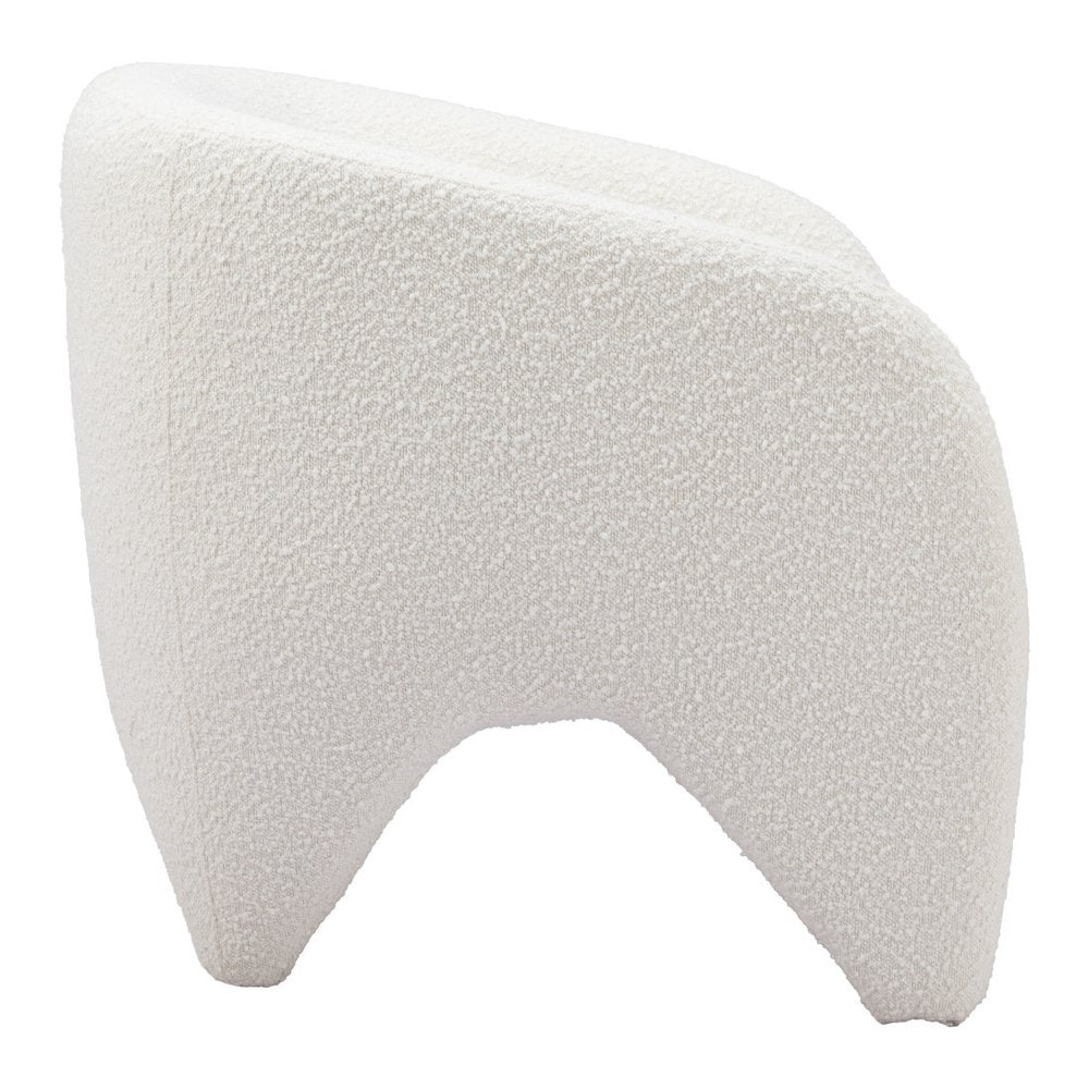 30" White Faux Shearling And Upholstered Arm Chair HomeRoots