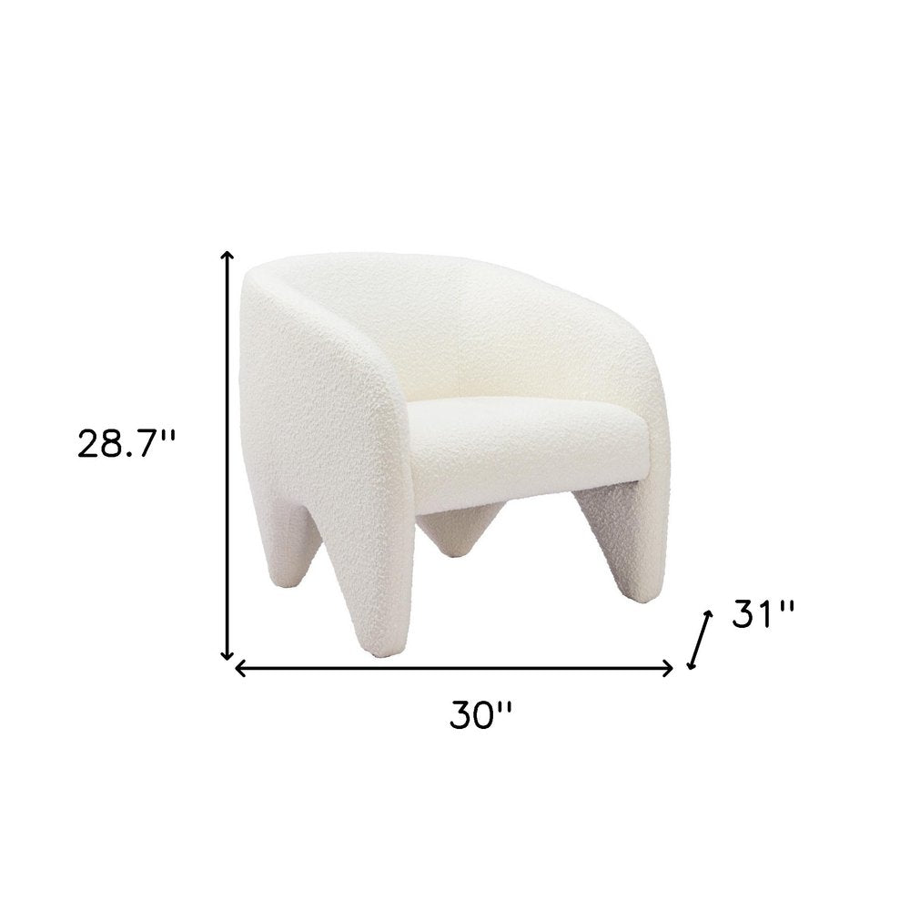 30" White Faux Shearling And Upholstered Arm Chair HomeRoots