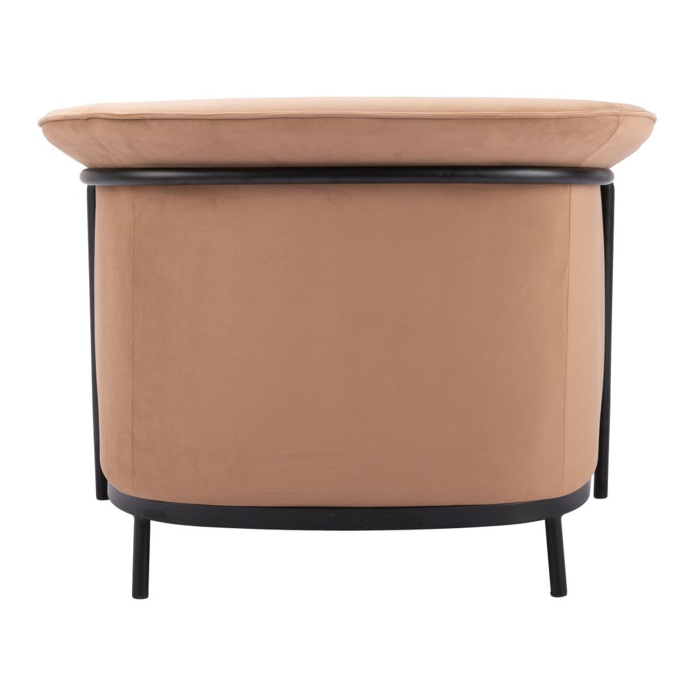 35" Tan And Black Upholstered Arm Chair HomeRoots