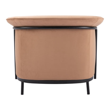 35" Tan And Black Upholstered Arm Chair HomeRoots