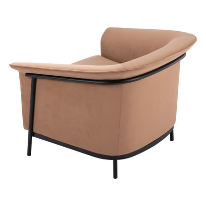 35" Tan And Black Upholstered Arm Chair HomeRoots