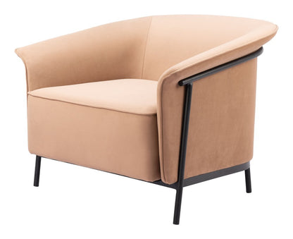 35" Tan And Black Upholstered Arm Chair HomeRoots
