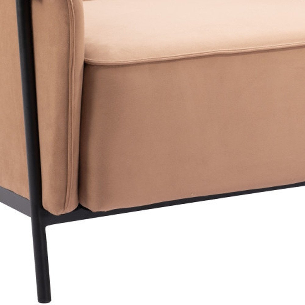 35" Tan And Black Upholstered Arm Chair HomeRoots