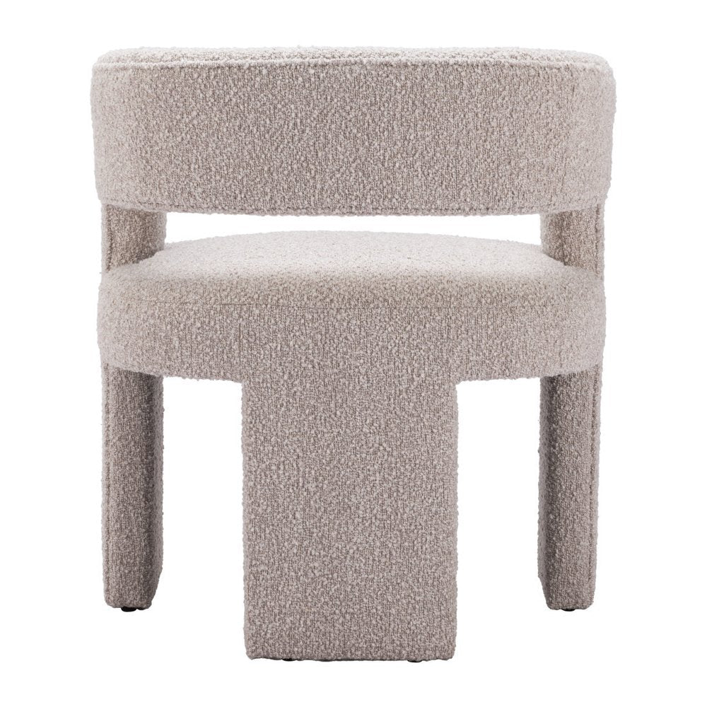 27" Beige Faux Shearling And Upholstered Arm Chair HomeRoots
