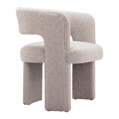 27" Beige Faux Shearling And Upholstered Arm Chair HomeRoots