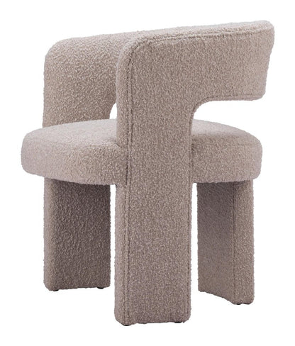 27" Beige Faux Shearling And Upholstered Arm Chair HomeRoots