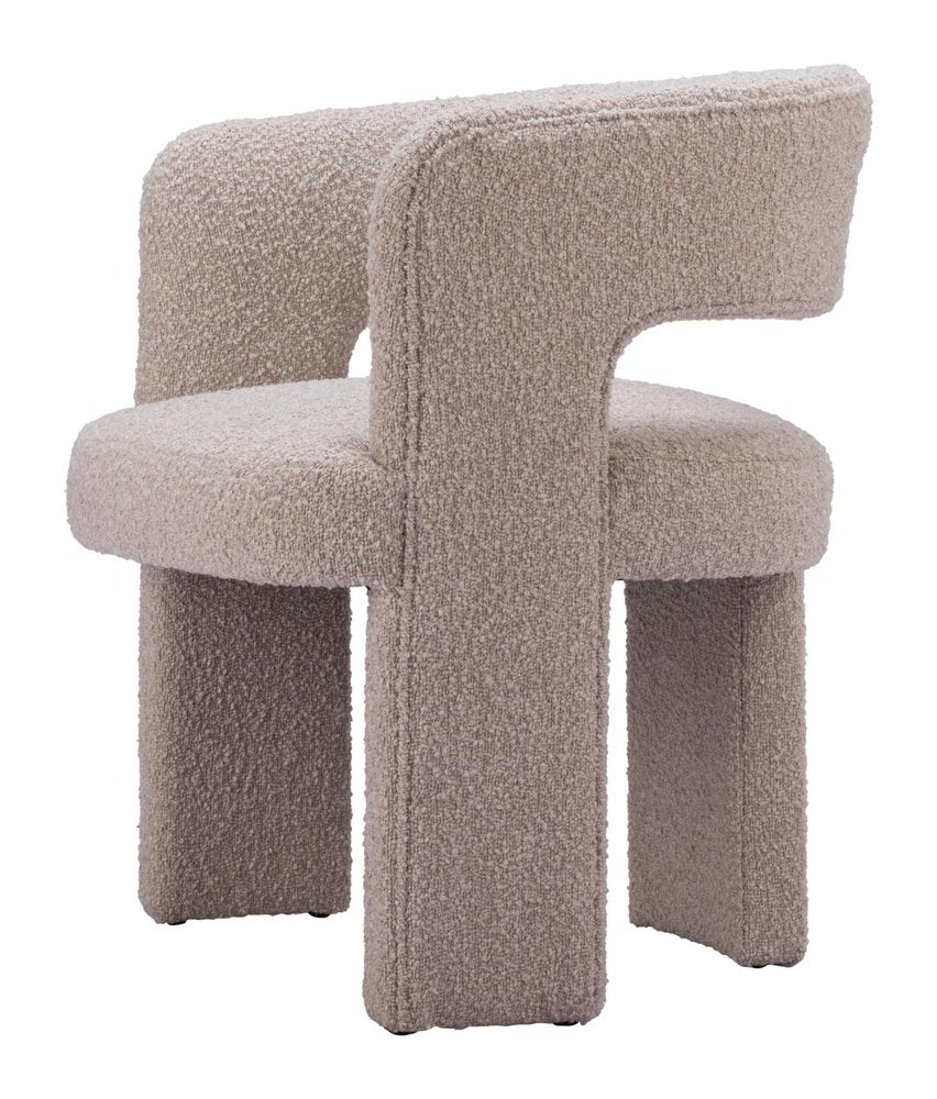 27" Beige Faux Shearling And Upholstered Arm Chair HomeRoots