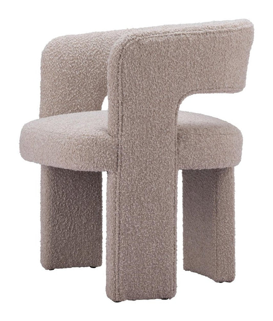 27" Beige Faux Shearling And Upholstered Arm Chair HomeRoots
